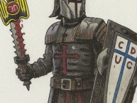 Desenho - Diseño - Arte - "Clásico independencia anti panaderos (anti unión española)" Dibujo de la Barra: Los Cruzados &bull; Club: Universidad Católica &bull; País: Chile