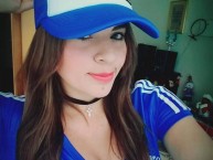 Hincha - Tribunera - Chica - Fanatica de la Barra: Comandos Azules • Club: Millonarios