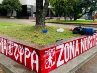 Mural - Graffiti - Pintadas - Mural de la Barra: Disturbio Rojo Bogotá • Club: América de Cáli • País: Colombia