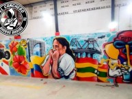 Mural - Graffiti - Pintada - Mural de la Barra: Frente Rojiblanco Sur • Club: Junior de Barranquilla