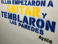 Mural - Graffiti - Pintada - "ELLOS EMPEZARON A GRITAR Y TEMBLARON LAS PAREDES, Ayala" Mural de la Barra: La 12 • Club: Boca Juniors