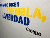 Mural - Graffiti - Pintadas - "CUANDO DICEN TIEMBLA, ES VERDAD - CRESPO" Mural de la Barra: La 12 • Club: Boca Juniors • País: Argentina
