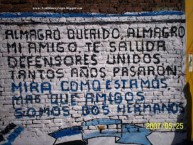 Mural - Graffiti - Pintada - "Dedicado a la Amistad con Club Almagro" Mural de la Barra: La Banda de Villa Fox • Club: CADU
