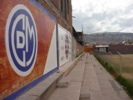 Mural - Graffiti - Pintada - "MURAL ESCUDO C.C.DEPORTIVO MUNICIPAL CVZCO" Mural de la Barra: La Banda del Basurero • Club: Deportivo Municipal