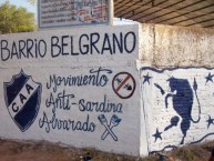 Mural - Graffiti - Pintada - "Barrio Belgrano - Movimiento anti-sardina Alvarado" Mural de la Barra: La Brava • Club: Alvarado