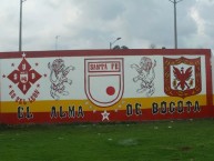 Mural - Graffiti - Pintada - "El alma de Bogota" Mural de la Barra: La Guardia Albi Roja Sur • Club: Independiente Santa Fe