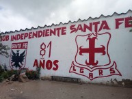Mural - Graffiti - Pintadas - Mural de la Barra: La Guardia Albi Roja Sur &bull; Club: Independiente Santa Fe &bull; País: Colombia
