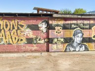 Mural - Graffiti - Pintada - "Los Kon Más Sed barrio sur poniente" Mural de la Barra: Los Rojinegros &bull; Club: Rangers de Talca