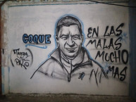 Mural - Graffiti - Pintadas - "Coque presente" Mural de la Barra: Los Villeros &bull; Club: Cerro &bull; País: Uruguay