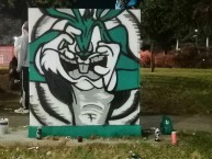 Mural - Graffiti - Pintada - "CONEJO DKD NV" Mural de la Barra: Nación Verdolaga &bull; Club: Atlético Nacional