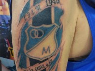 Tattoo - Tatuaje - tatuagem - "Escudo de millos" Tatuaje de la Barra: Comandos Azules • Club: Millonarios • País: Colombia