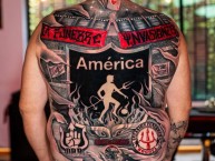 Tattoo - Tatuaje - tatuagem - Tatuaje de la Barra: Disturbio Rojo Bogotá &bull; Club: América de Cáli &bull; País: Colombia