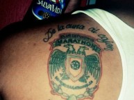 Tattoo - Tatuaje - tatuagem - "La Banda Del Escuadrón 14" Tatuaje de la Barra: Fúria Verde • Club: Marathón • País: Honduras