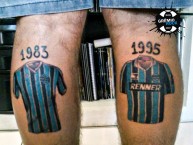 Tattoo - Tatuaje - tatuagem - "Camisetas 1983 1995" Tatuaje de la Barra: Geral do Grêmio • Club: Grêmio • País: Brasil