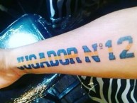 Tattoo - Tatuaje - tatuagem - "Jugador N 12" Tatuaje de la Barra: La 12 • Club: Boca Juniors