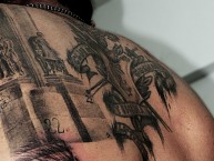 Tattoo - Tatuaje - tatuagem - "Tatuaje monumento cancha de Gimnasia y Esgrima La Plata, hecho en Studio A Tattoos por Facundo Pereyra Ochi" Tatuaje de la Barra: La Banda de Fierro 22 • Club: Gimnasia y Esgrima