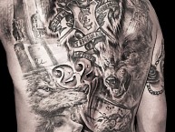 Tattoo - Tatuaje - tatuagem - "Tatuaje de Gimnasia y Esgrima La Plata, hecho en Studio A Tattoos por Facundo Pereyra Ochi" Tatuaje de la Barra: La Banda de Fierro 22 • Club: Gimnasia y Esgrima
