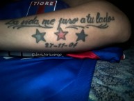 Tattoo - Tatuaje - tatuagem - "La Vida Me Puso A Tu Lado " Tatuaje de la Barra: La Barra Del Matador • Club: Tigre • País: Argentina