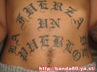Tattoo - Tatuaje - tatuagem - "LA FUERZA DE UN PUEBLO" Tatuaje de la Barra: La Guardia Albi Roja Sur • Club: Independiente Santa Fe • País: Colombia