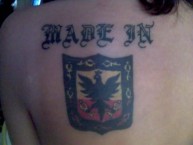 Tattoo - Tatuaje - tatuagem - "Made In Bogotá" Tatuaje de la Barra: La Guardia Albi Roja Sur • Club: Independiente Santa Fe • País: Colombia
