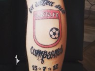 Tattoo - Tatuaje - tatuagem - Tatuaje de la Barra: La Guardia Albi Roja Sur • Club: Independiente Santa Fe • País: Colombia