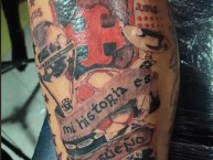 Tattoo - Tatuaje - tatuagem - Tatuaje de la Barra: La Guardia Albi Roja Sur • Club: Independiente Santa Fe