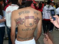 Tattoo - Tatuaje - tatuagem - "Kolino por Santa Fe" Tatuaje de la Barra: La Guardia Albi Roja Sur • Club: Independiente Santa Fe