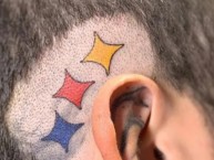 Tattoo - Tatuaje - tatuagem - "Asteroides Escudo Huachipato" Tatuaje de la Barra: Los Acereros &bull; Club: Huachipato &bull; País: Chile