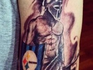 Tattoo - Tatuaje - tatuagem - "Espartano Escudo Huachipato" Tatuaje de la Barra: Los Acereros &bull; Club: Huachipato &bull; País: Chile