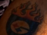 Tattoo - Tatuaje - tatuagem - "Escudo de Huachipato" Tatuaje de la Barra: Los Acereros &bull; Club: Huachipato &bull; País: Chile