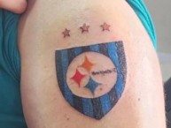 Tattoo - Tatuaje - tatuagem - "Escudo de Huachipato y sus 3 Estrellas" Tatuaje de la Barra: Los Acereros &bull; Club: Huachipato &bull; País: Chile