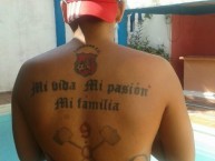 Tattoo - Tatuaje - tatuagem - "Mi Vida, Mi Pasión, Mi Familia - Banda 905 - Caracas FC" Tatuaje de la Barra: Los Demonios Rojos • Club: Caracas