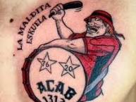 Tattoo - Tatuaje - tatuagem - "Maldita Eskuela" Tatuaje de la Barra: Los REDiablos &bull; Club: Ñublense &bull; País: Chile