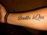 Tattoo - Tatuaje - tatuagem - "Bendita loQra" Tatuaje de la Barra: Mafia Azul Grana • Club: Deportivo Quito
