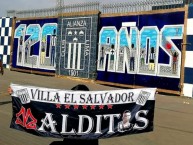 Trapo - Bandeira - Faixa - Telón - "Malditos de Villa El Salvador" Trapo de la Barra: Comando SVR • Club: Alianza Lima