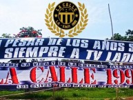 Trapo - Bandeira - Faixa - Telón - "LA CALLE 1995 - L.O - SMP" Trapo de la Barra: Comando SVR • Club: Alianza Lima