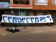 Trapo - Bandeira - Faixa - Telón - Trapo de la Barra: Comandos Azules • Club: Millonarios • País: Colombia