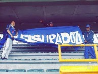 Trapo - Bandeira - Faixa - Telón - "Parche FISURADOZ" Trapo de la Barra: Comandos Azules • Club: Millonarios