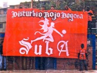 Trapo - Bandeira - Faixa - Telón - "Vieja Guardia." Trapo de la Barra: Disturbio Rojo Bogotá • Club: América de Cáli