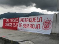 Trapo - Bandeira - Faixa - Telón - "Del Técnico hasta que la sangre deje de ser roja" Trapo de la Barra: Furia Roja • Club: Técnico Universitario • País: Ecuador