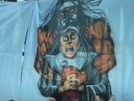 Trapo - Bandeira - Faixa - Telón - "Anti ucatolica (anti monjas)" Trapo de la Barra: Garra Blanca &bull; Club: Colo-Colo &bull; País: Chile