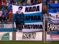 Trapo - Bandeira - Faixa - Telón - "Jardel Nada apaga tua historia" Trapo de la Barra: Geral do Grêmio • Club: Grêmio
