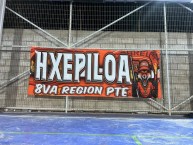 Trapo - Bandeira - Faixa - Telón - "Hxepiloa 8va region" Trapo de la Barra: Huracan Naranja &bull; Club: Cobreloa &bull; País: Chile