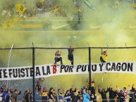 Trapo - Bandeira - Faixa - Telón - "Te fuiste a la B por puto y cagon" Trapo de la Barra: La 12 • Club: Boca Juniors • País: Argentina