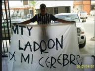 Trapo - Bandeira - Faixa - Telón - "MONTERREY LADRON DE MI CEREBRO" Trapo de la Barra: La Adicción • Club: Monterrey