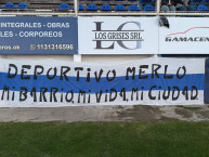 Trapo - Bandeira - Faixa - Telón - Trapo de la Barra: La Banda del Parque &bull; Club: Deportivo Merlo &bull; País: Argentina