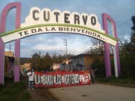 Trapo - Bandeira - Faixa - Telón - "LLEGAMOS A CUTERVO AMOR INCONDICIONAL" Trapo de la Barra: La Banda Los Norteños • Club: Juan Aurich • País: Peru