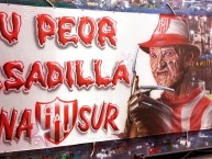 Trapo - Bandeira - Faixa - Telón - "TU PEOR PESADILLA - ZONA SUR" Trapo de la Barra: La Barra de la Bomba &bull; Club: Unión de Santa Fe &bull; País: Argentina