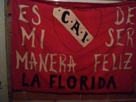 Trapo - Bandeira - Faixa - Telón - "Es mi manera de ser feliz, la florida" Trapo de la Barra: La Barra del Rojo • Club: Independiente • País: Argentina