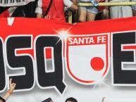 Trapo - Bandeira - Faixa - Telón - "MOSQUERA ES DEL LEÓN" Trapo de la Barra: La Guardia Albi Roja Sur • Club: Independiente Santa Fe • País: Colombia